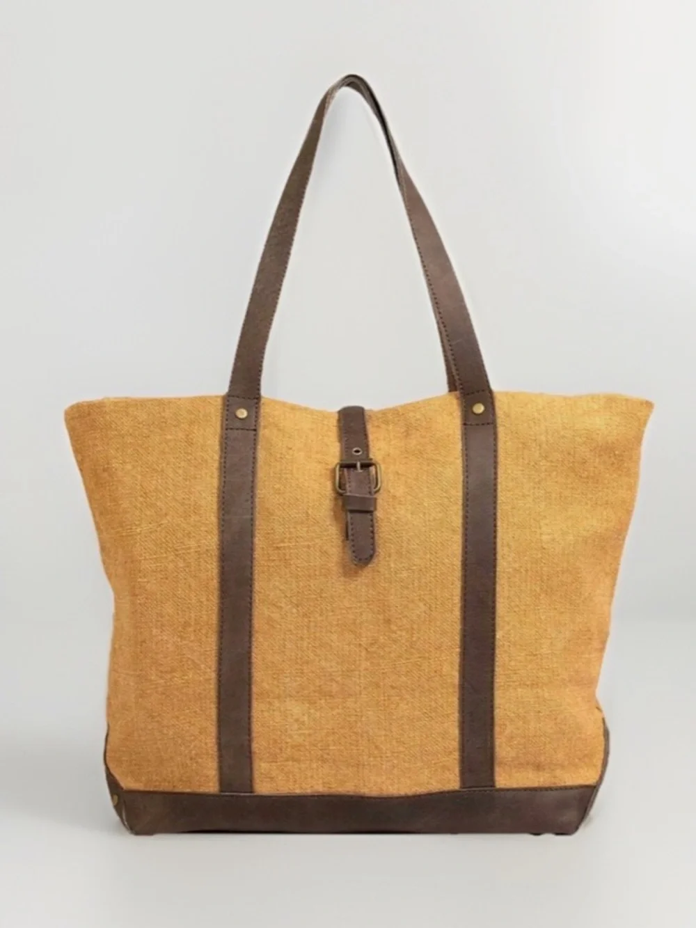 Vintage Addiction Almond Jute shoulder bag Tote Carry On Bag